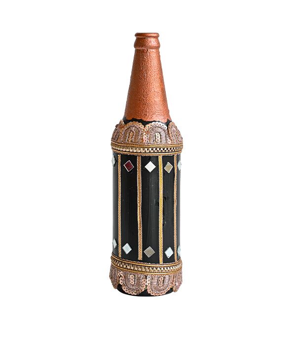 Copper mirror lace work Bottle
